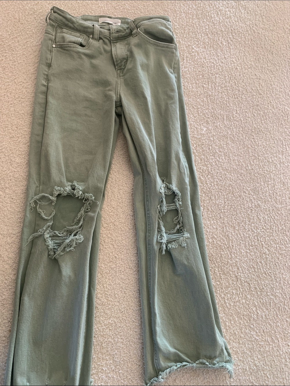 Risen Distressed Sage Green Women’s Jeans